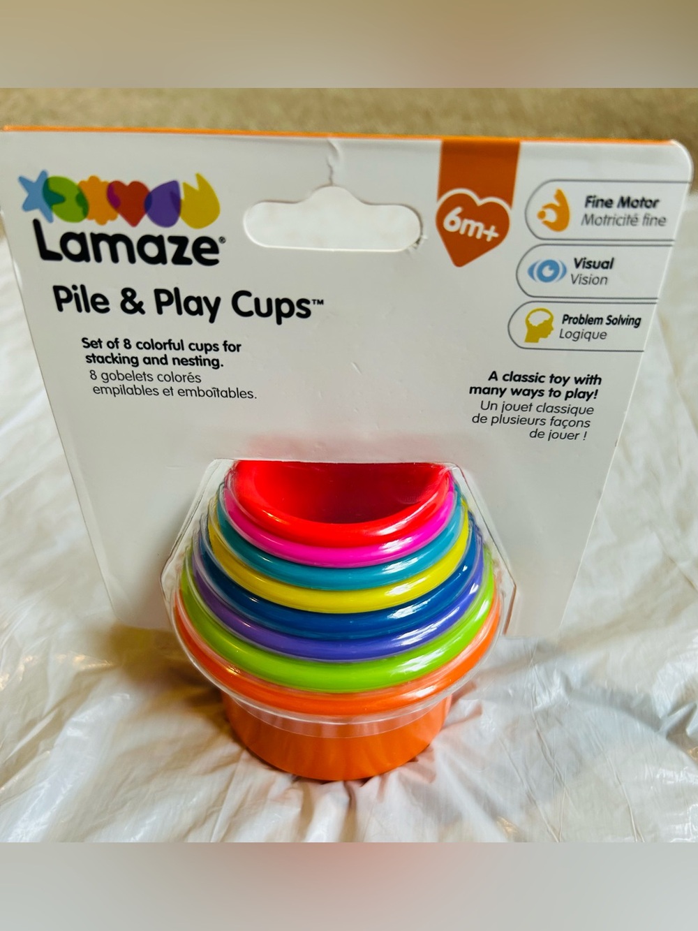 Lamaze Bright Stack Nesting Cups - Rainbow Colors